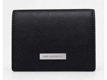 *NY* Karl Lagerfeld Ikon Bifold Läderplånbok i Box – Svart &