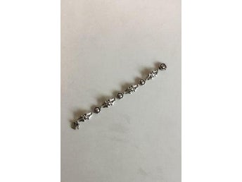 Georg Jensen Sterling Sølv Armbånd med Blomster Ornament No 18