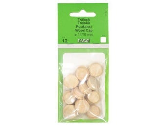 Essve - trälock /täcklock 14/19 mm - trä /natur - 12st