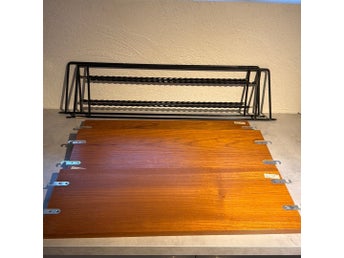 ABOS Stringhylla, 3-plan, metall/teak, bruksskick, retro!