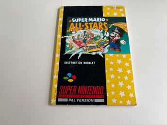 Super Nintendo SNES Manual Instruktionsbok Mario All Stars Allstars Svensk SCN-2