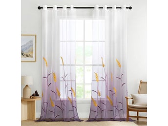 Charmiga Gardiner Med Elegant Broderi (Pack-2) (140 x 260 cm)