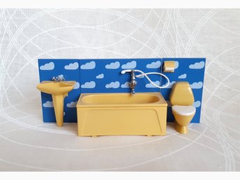 Dockskåp lundby möbler badrum handfat 70/80 tal på tradera.com