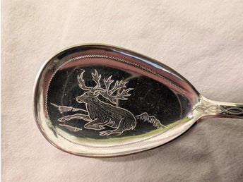 Supsked/Kåsa i silver, Rob. G. Lindbäck, Nederkalix, 1907 Samesked,Lappsked.