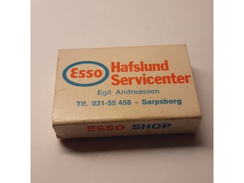 Esso shop hafslund servicenter Sarpsborg tändsticksask (obs asken är tömd)