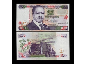 Kenya 100 shillings sedel 2002 ovikt/UNC P-37g