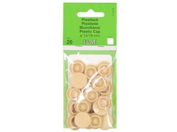 Essve plastlock /täcklock 14/19 mm - naturfärgade /beige - 20st