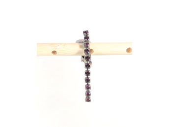 Örhänge clipon strass stenar lila vackert 29x2mm