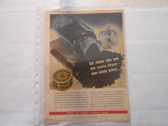 Viking skokräm 1949 – reklam med nigrosin & putsburk