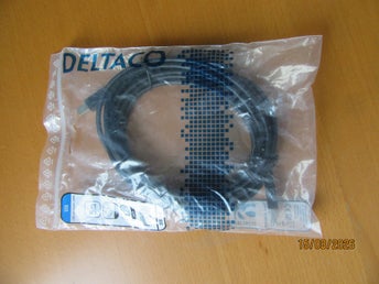 DELTACO USB 2.0-kabel, 5m, USB-A till USB-B
