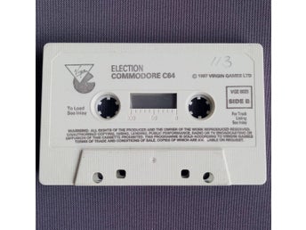 Election (Virgin Games) - Lös Tape - Kassett ->TESTAD<- Commodore 64 / C64 Spel