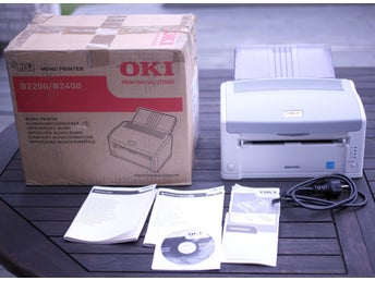 OKI B2400 Mono Laser Printer-Needs updating-comes with original box + papers