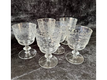 EDVIN OLLERS, KOSTA BODA, 6 ST. VITVINSGLAS ”ELON”