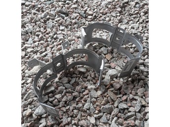 2st Stuprörsfäste för trä, 90 mm, silvermetallic