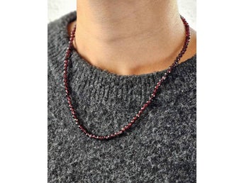 Granat – Facetthalsband 4 mm (925