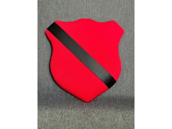 Märkestavla för simmärken/smycken röd/svart satin