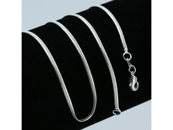 HELT NYTT!!! UNDERBART HALSBAND SNAKE / KEDJA SILVER 925 L: 50cm / Missa inte!