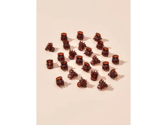20 st. Små Amber bruna Hårklämmor 14x8 mm