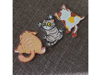 3 st Kattmärken strykapå patch laglapp