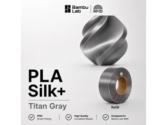 Bambu Lab PLA Silk+ Titan Gray 1 kg 1.75 mm Refill