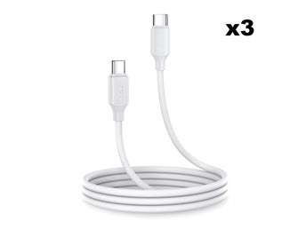 Joyroom USB C Till USB C Kabel 1m - Vit (3-pack)
