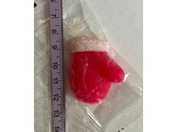 Mini Mochi Squishy röd vit tumvante - Kawaii fidget toy, stressboll present