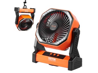 Portable Fan Rechargeable 203.2mm, Battery Powered Fan with LED Lantern, 4