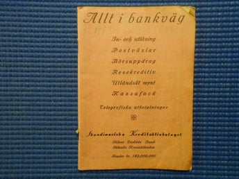 Almanacka 1930 Skandinaviska kreditaktiebolaget Växjö