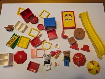 LEGO Fabuland, vintage retro. Blandade bitar med figurer