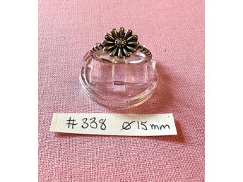 NY ring, Stor blomma - antiksilver metall - 15mm - chunky trend silver midiring