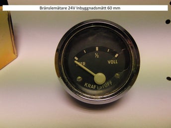 Bränslemätare 24V Inbyggnadsmått 60 mm