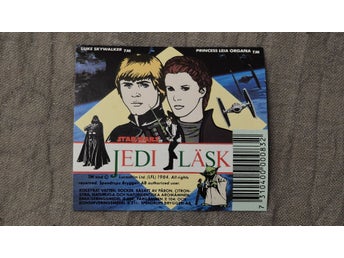 STAR WARS - JEDI LÄSK - LÄSKETTIKETT - LUKE & LEIA TM - 80-TAL - NYSKICK