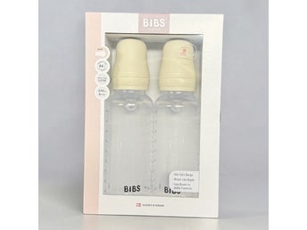 BIBS Baby Bottle Round Silicone Medium Flow Ivory 270 ml 2-pack