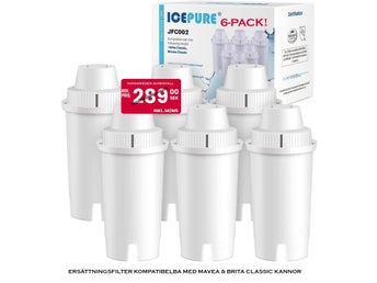 6st NYA Ersättningsfilter kompatibelt Mavea & Brita Classic kannor