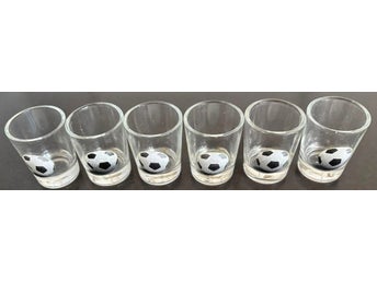6 st SNAPSGLAS / SHOTGLAS med Fotboll
