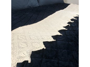 Gardinlängd, virkad gardin, spetsgardin, vit gardin, 40x180 cm