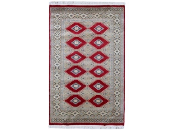 Pakistan 2-ply matta – Äkta klassisk handknuten matta 77 × 122 cm