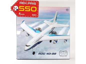 4DRC G2 Radiostyrt Flygplan – Jet för Barn & Vuxna, LED & 2 Batterier