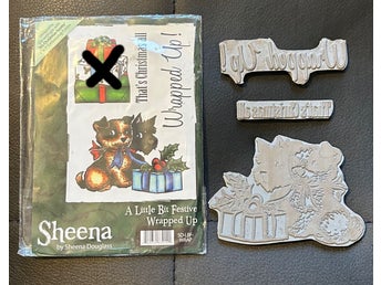 små stämplar monterad hund christmas mix korthobby