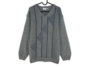 Cosby Vintage Retro 90-tal FINNEGAN Grå Tröja Pullover Storlek XL