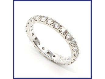 Ring, 18K vitguld, allians, naturliga diamanter (1,44ctv, stl 16,4mm)