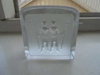 boksstöd av glas, zodiak tvilling, design Paul Isling