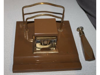 Skrivbords-set 40-tal ? vintage retro bläckhorn lanthandlarens etikett kvar NOS