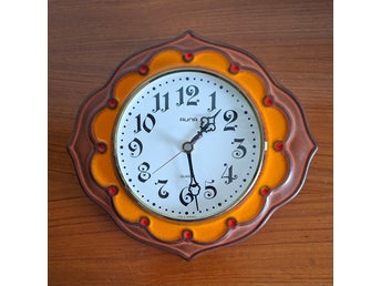 Retro väggklocka - Quartz - Keramik - Runa Made in Germany - Vintage 70-tal.