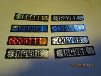 8 ST NAMN STICKERS - SPECTRUM 1970-80 TAL - INGVAR