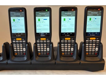 4 Zebra MC220J Handheld Computers +5Slot Charging Station (Perfect for Retail)