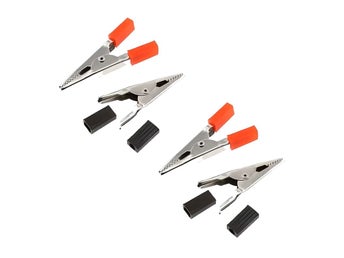 Alligatorklämmor 4-pack 2 röda 2 svarta 5cm