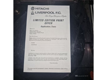 Reklamblad Hitachi & Liverpool FC