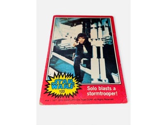 Star Wars samlarkort - Solo blasts a stormtrooper!