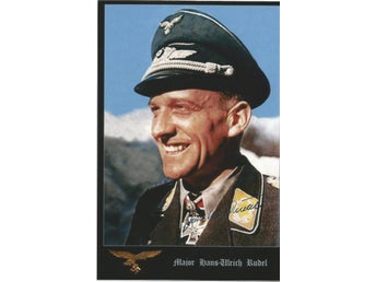 Hans-Ulrich Rudel Tredje Riket German Gound-Attack Pilot WW2 Preprint Autograf